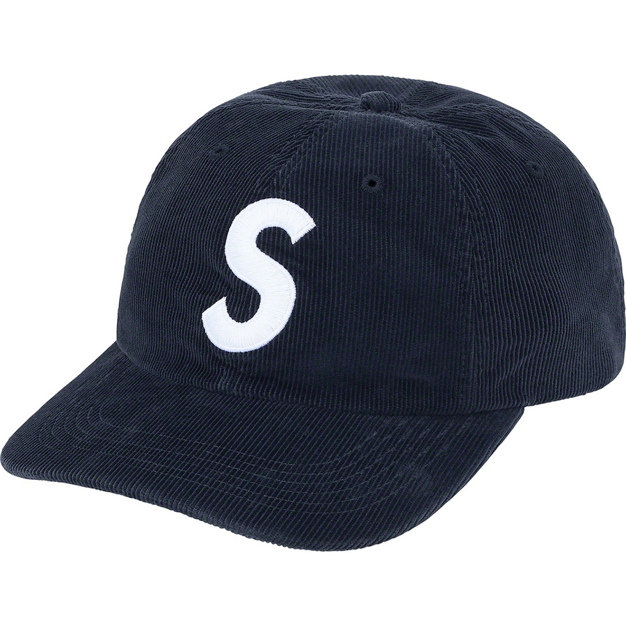 Supreme Fine Wale Corduroy S Logo 6-Panel (SS21) - Navy - $54