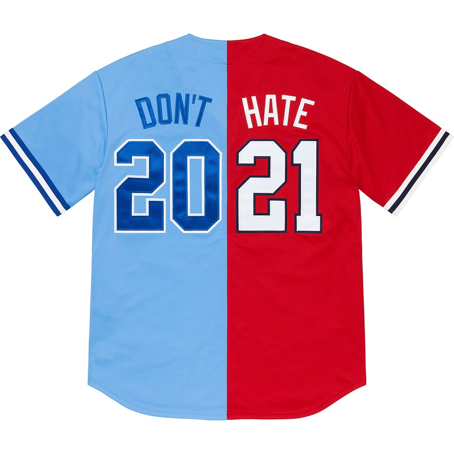 Supreme Don't Hate Baseball Jersey (SS21) - Red - $138