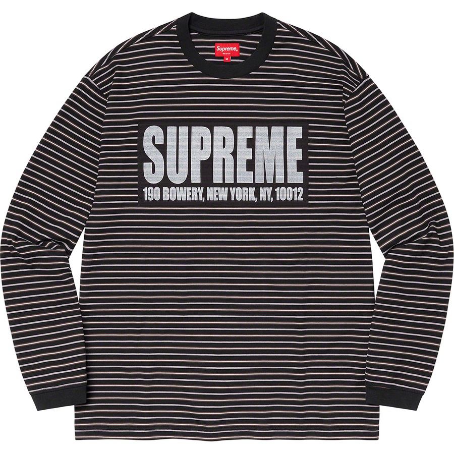 Supreme Thin Stripe L S Top (SS21) - Black - $98