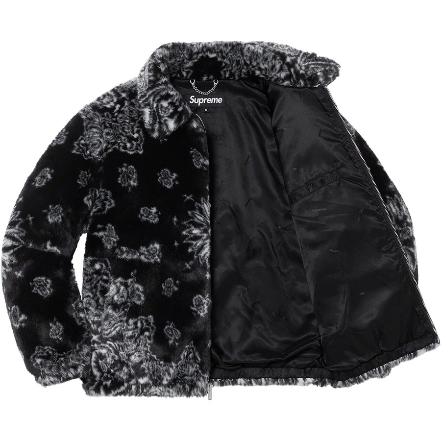 Supreme Bandana Faux Fur Bomber Jacket (SS21) - Black - $398