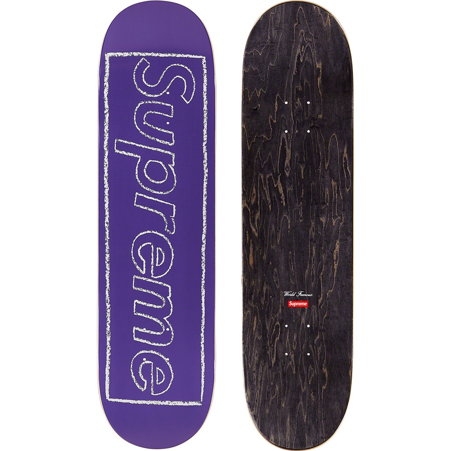 Supreme KAWS Chalk Logo Skateboard (SS21) - Violet - 8.375" x 32.125"  - $52