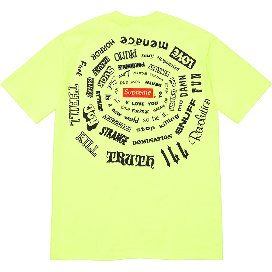 Supreme Spiral Tee (SS21) - Bright Yellow - $38