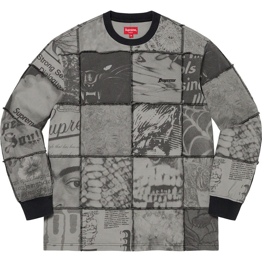 Supreme Mosaic Patchwork L S Top (SS21) - Black - $110
