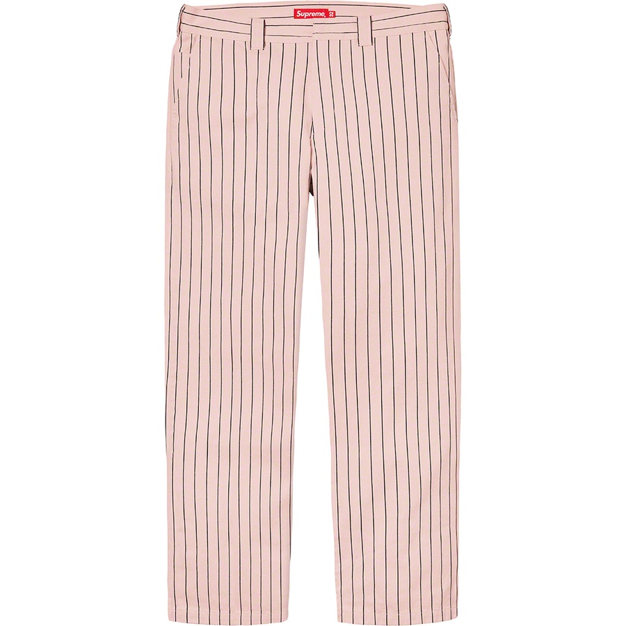 Supreme Work Pant (SS21) - Light Pink Stripe - $118