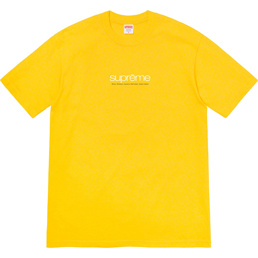 Supreme Five Boroughs Tee (SS21) - Yellow - $38