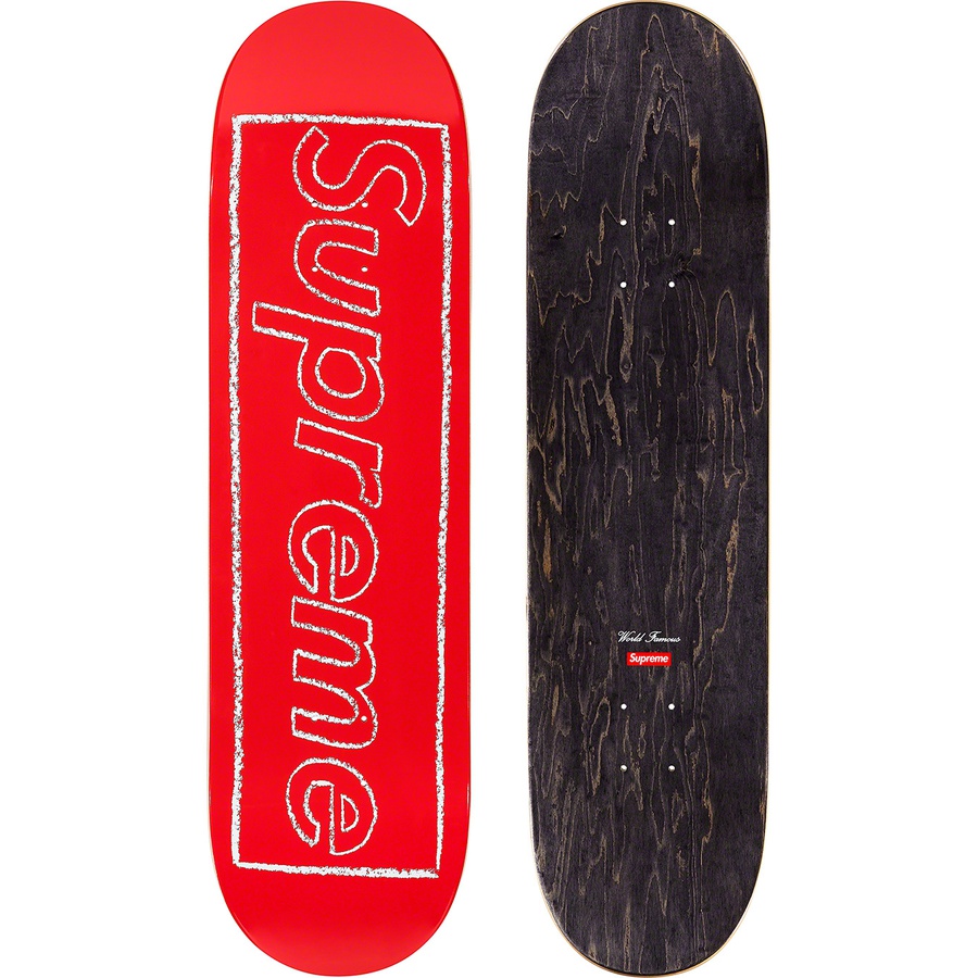 Supreme KAWS Chalk Logo Skateboard (SS21) - Red - 8.625" x 32.25"  - $52