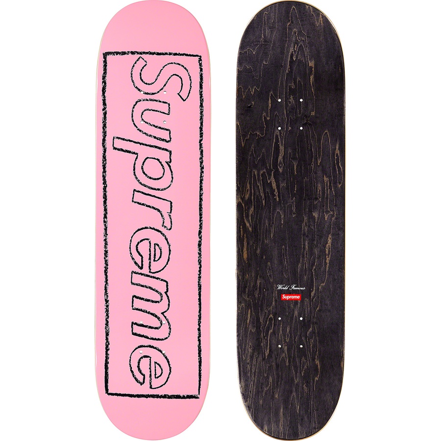 Supreme KAWS Chalk Logo Skateboard (SS21) - Pink - 8.25" x 32.125" - $52