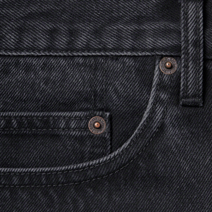 Supreme Stone Washed Black Slim Jean (SS21) - Washed Black - $148
