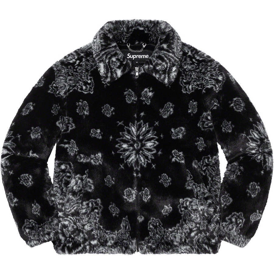 Supreme Bandana Faux Fur Bomber Jacket (SS21) - Black - $398