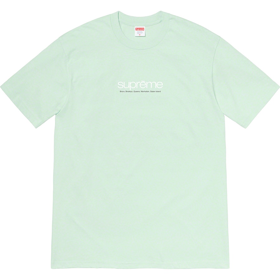 Supreme Five Boroughs Tee (SS21) - Pale Aqua - $38
