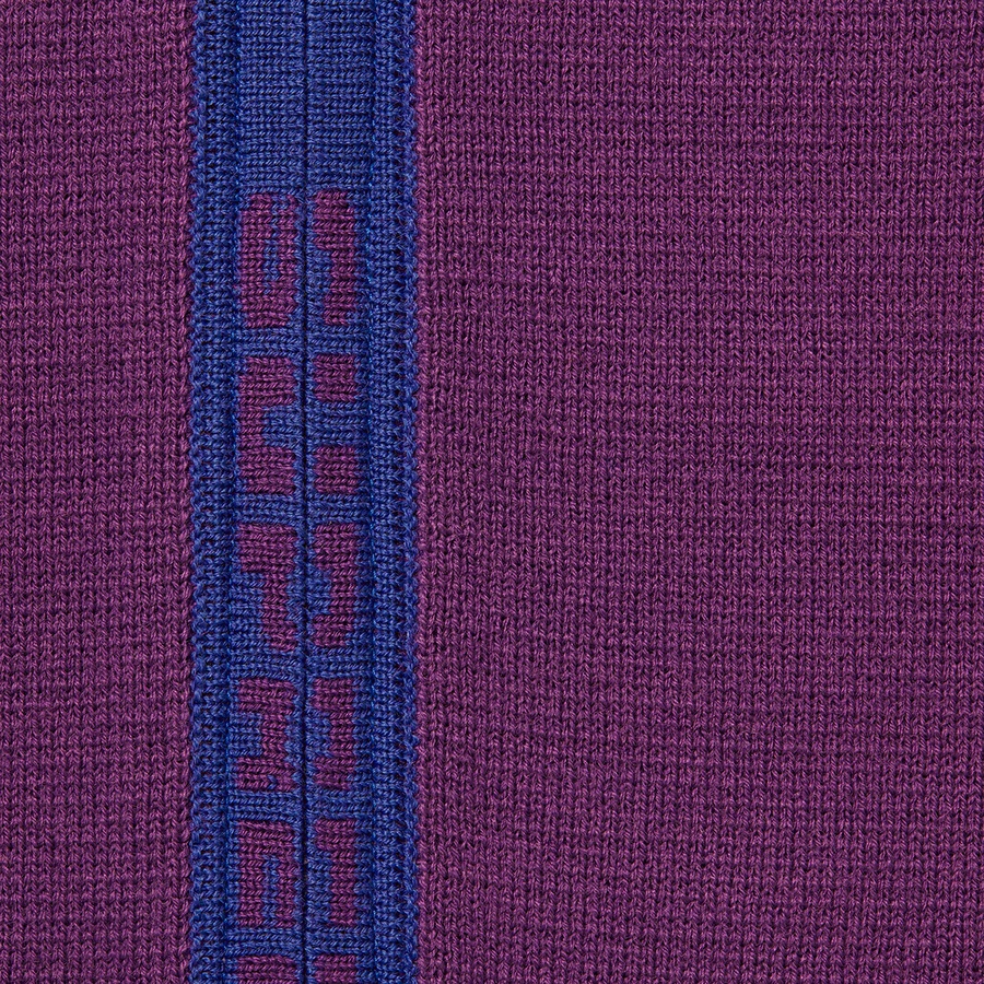 Supreme Logo Trim Zip Up Cardigan (SS21) - Purple - $168