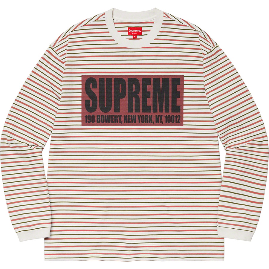 Supreme Thin Stripe L S Top (SS21) - White - $98