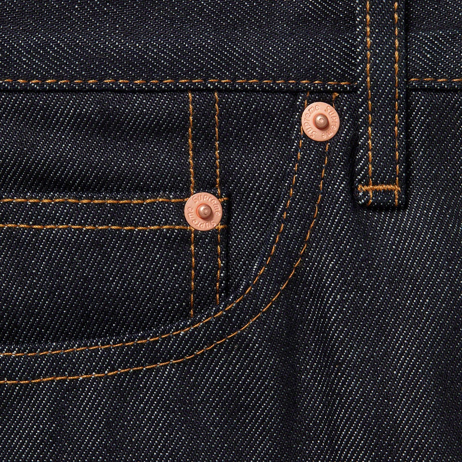 Supreme Rigid Slim Jean (SS21) - Rigid Indigo - $158