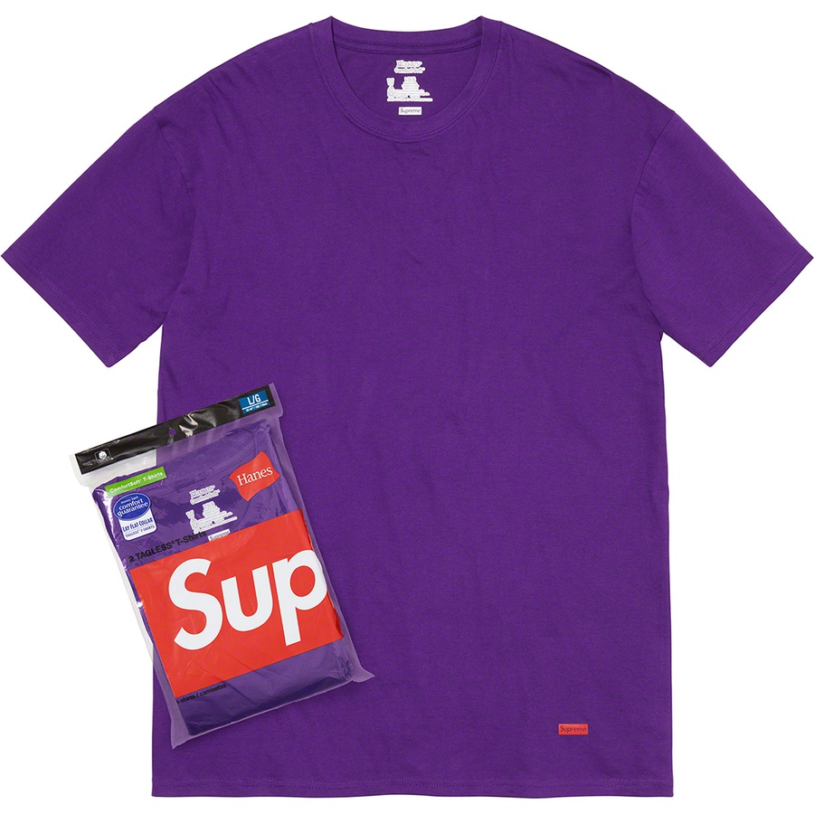 Supreme Supreme Hanes Tagless Tees (2 Pack) (SS21) - Purple - $28