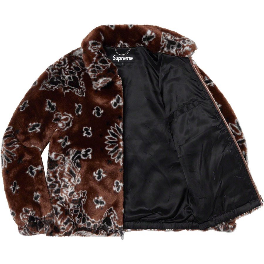 Supreme Bandana Faux Fur Bomber Jacket (SS21) - Brown - $398