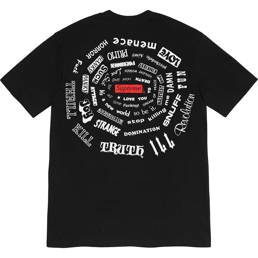 Supreme Spiral Tee (SS21) - Black - $38