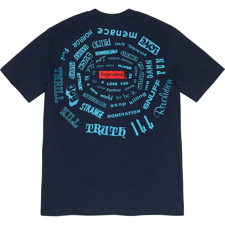 Supreme Spiral Tee (SS21) - Navy - $38