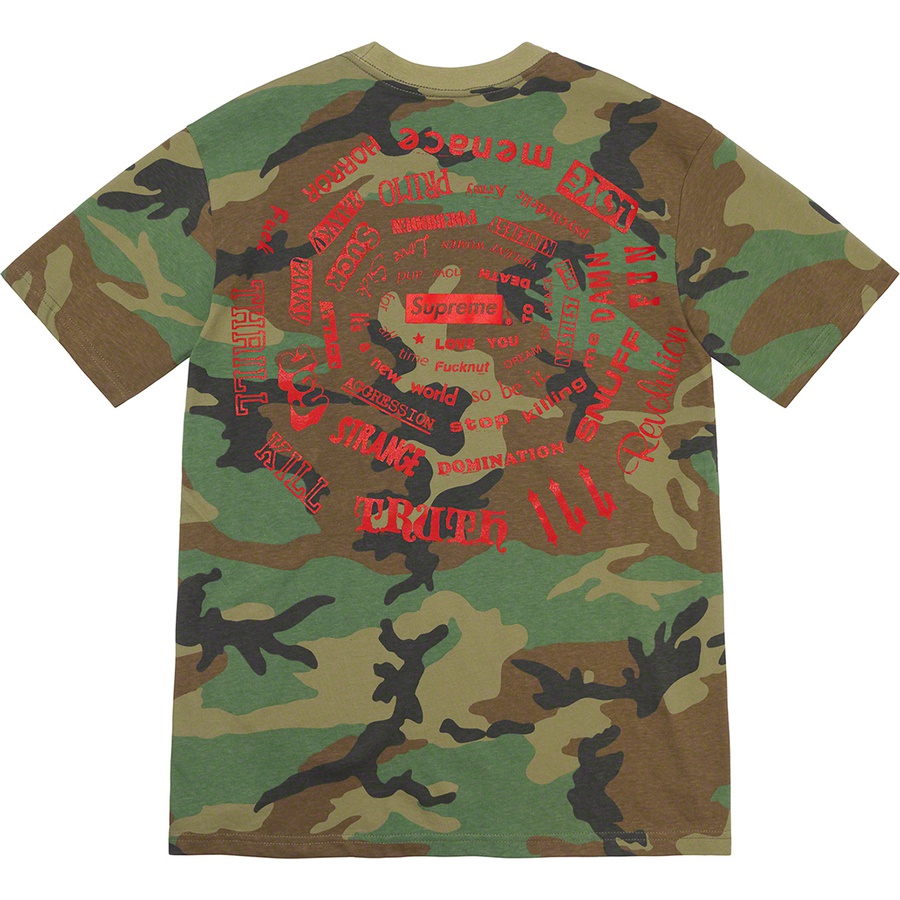 Supreme Spiral Tee (SS21) - Woodland Camo - $38