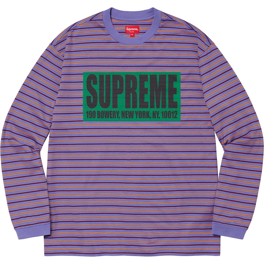 Supreme Thin Stripe L S Top (SS21) - Light Purple - $98