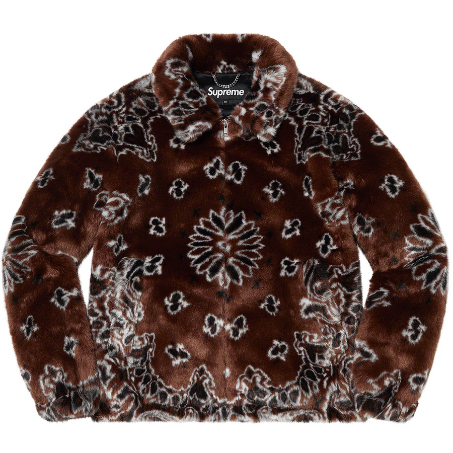Supreme Bandana Faux Fur Bomber Jacket (SS21) - Brown - $398