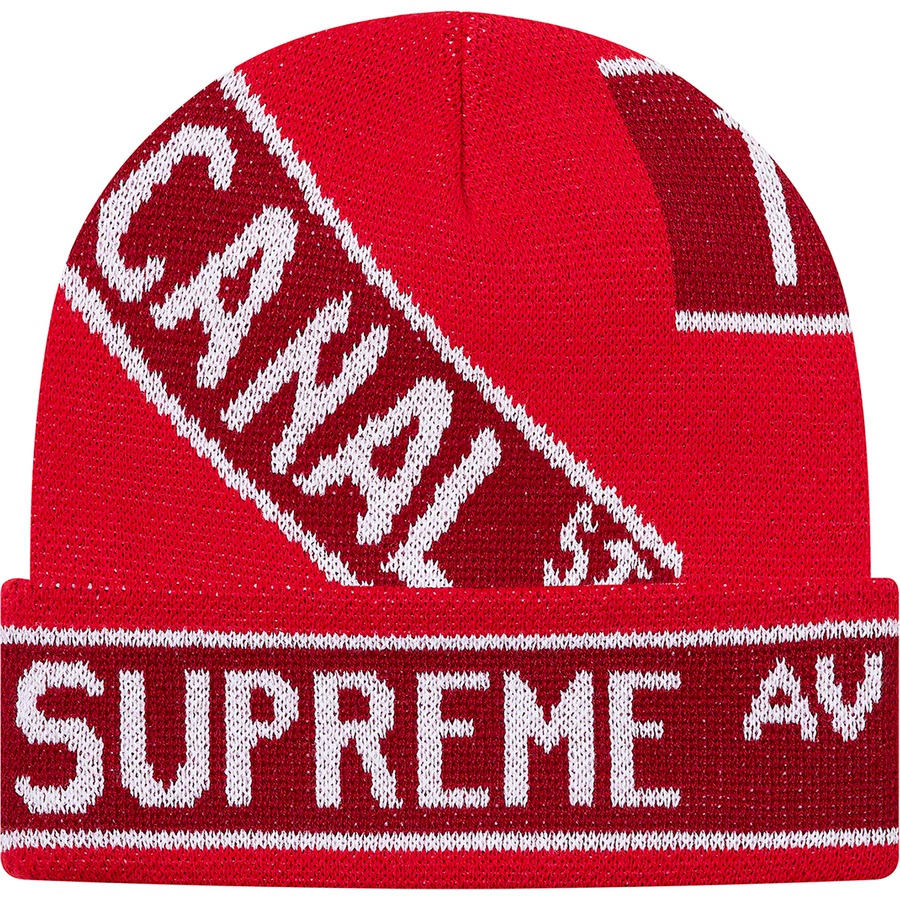 Supreme Street Signs Beanie (SS21) - Red - $38