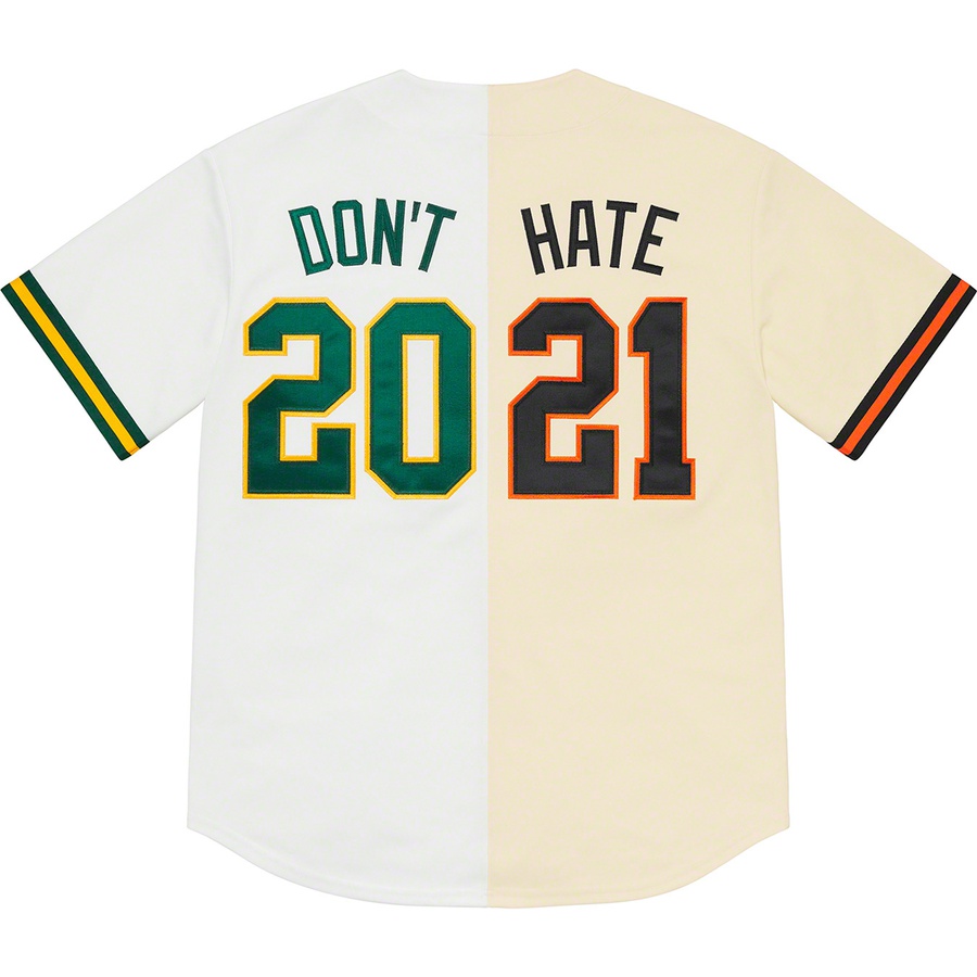 Supreme Don't Hate Baseball Jersey (SS21) - Natural - $138