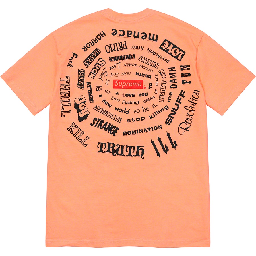 Supreme Spiral Tee (SS21) - Peach - $38