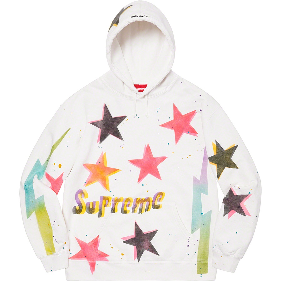 Supreme Gonz Stars Hooded Sweatshirt (SS21) - White - $198