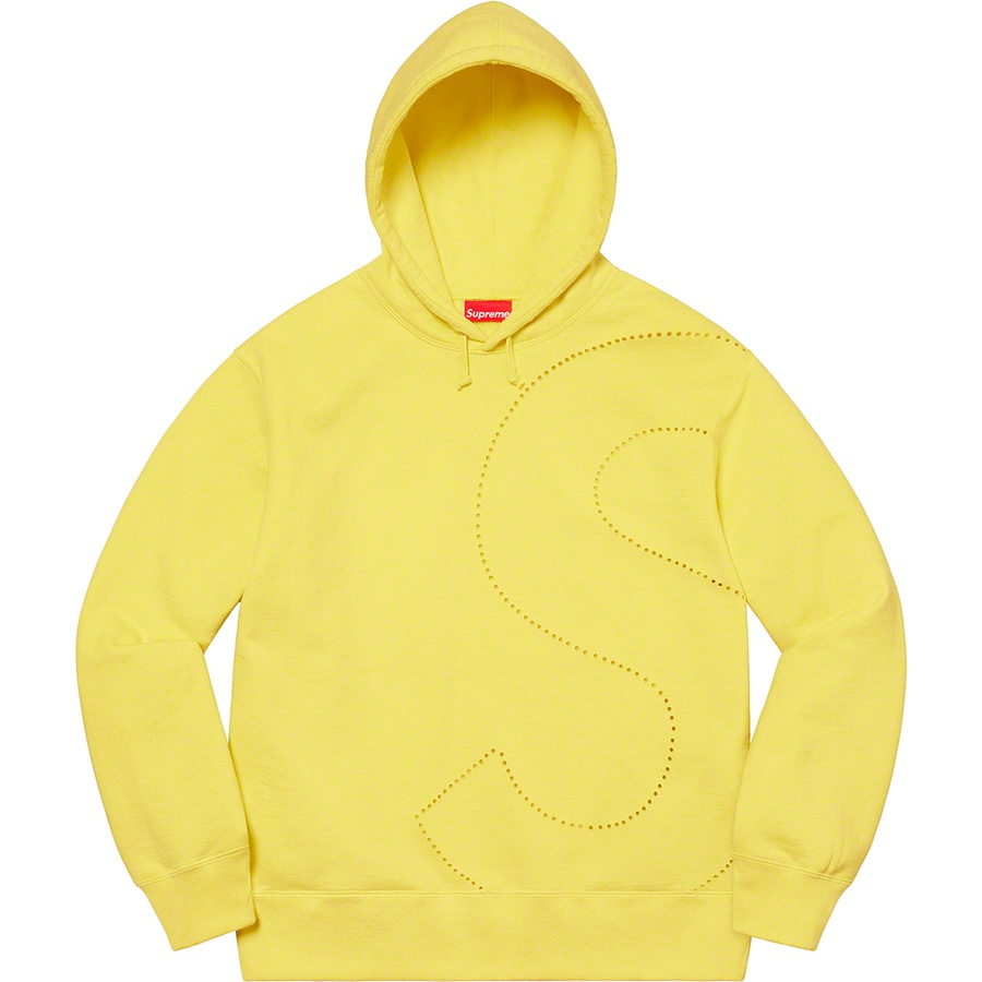 Supreme Laser Cut S Logo Hooded Sweatshirt (SS21) - Light Lemon - $158