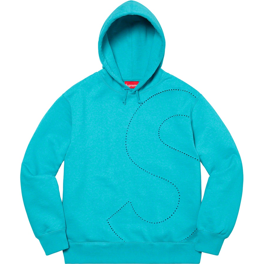Supreme Laser Cut S Logo Hooded Sweatshirt (SS21) - Cyan - $158