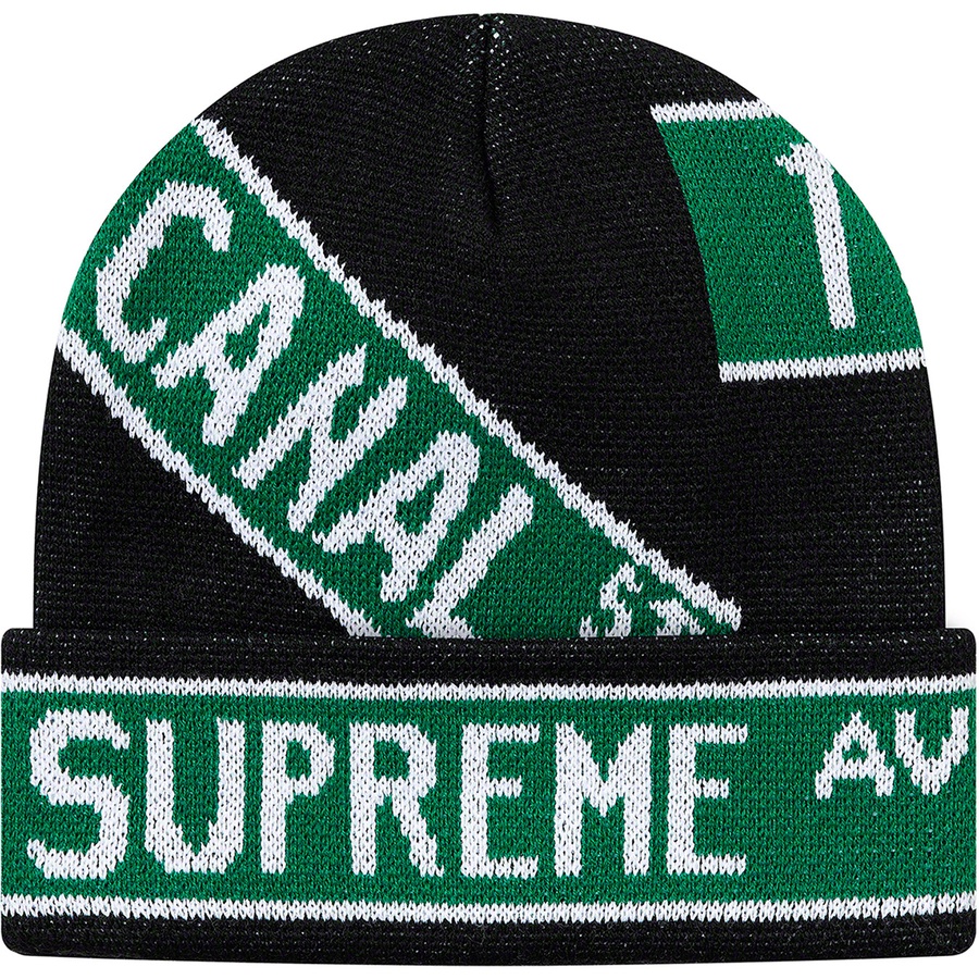 Supreme Street Signs Beanie (SS21) - Black - $38
