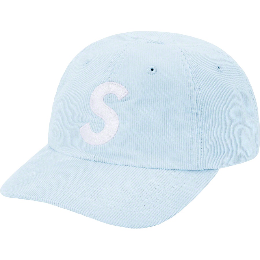 Supreme Fine Wale Corduroy S Logo 6-Panel (SS21) - Light Blue - $54