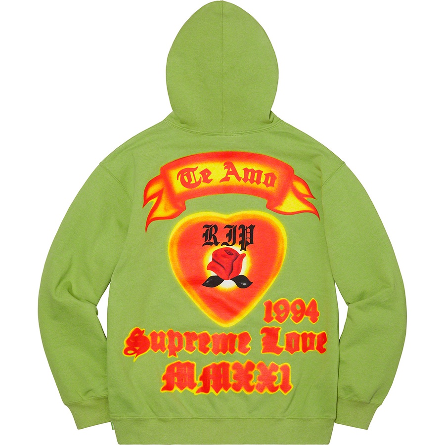 Supreme Supreme Love Hooded Sweatshirt (SS21) - Lime  - $168