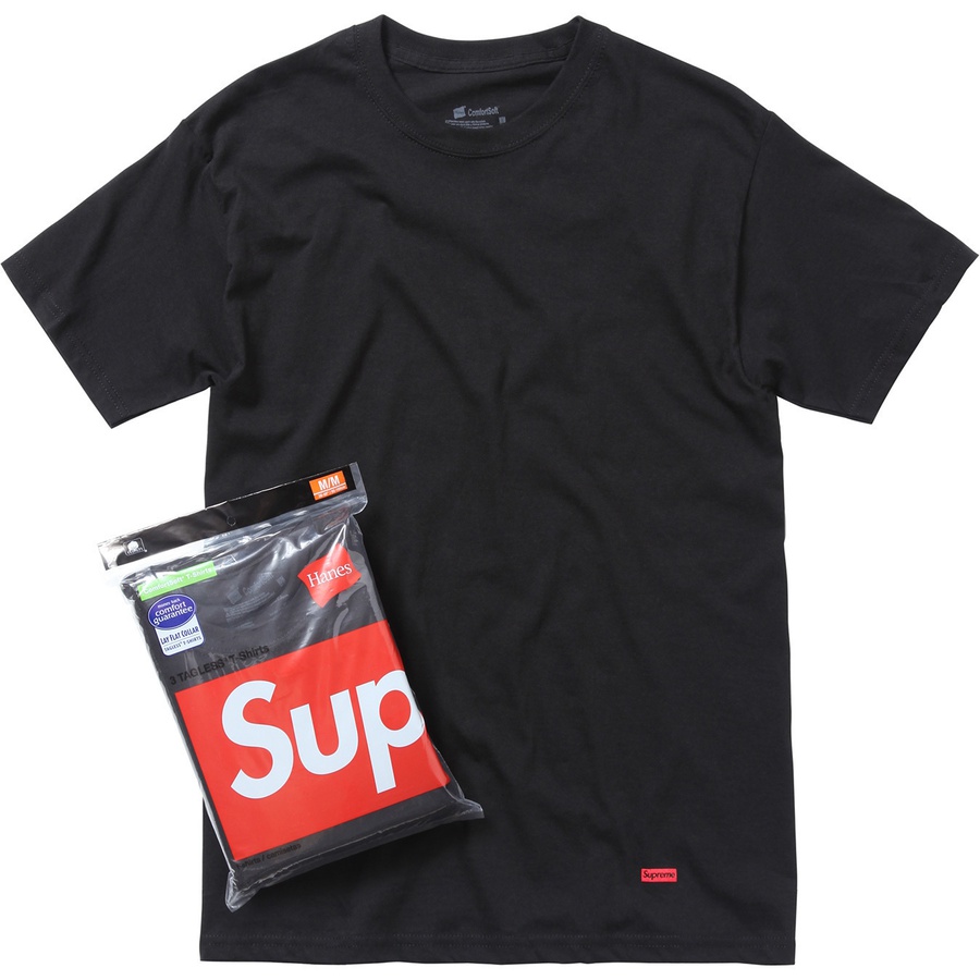 Supreme Supreme Hanes Tagless Tees (3 Pack) (SS21) - Black - $28