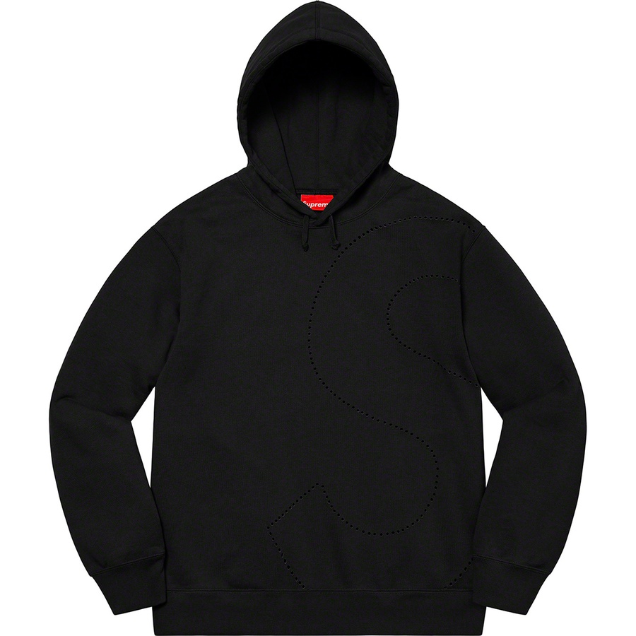 Supreme Laser Cut S Logo Hooded Sweatshirt (SS21) - Black - $158