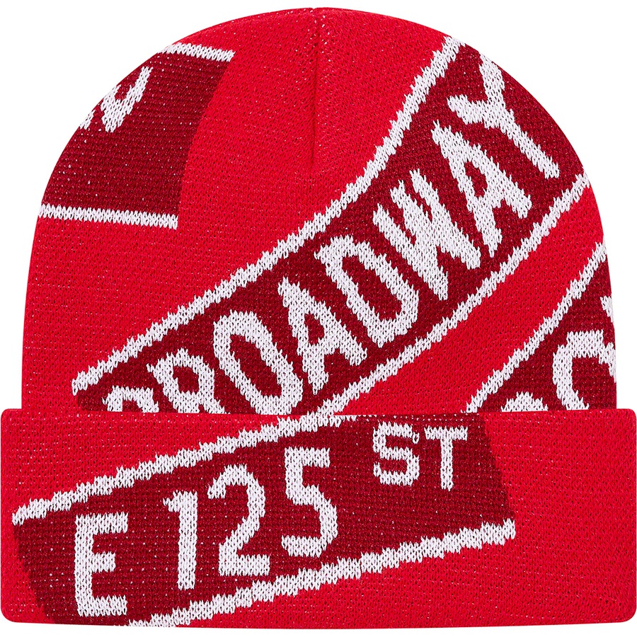 Supreme Street Signs Beanie (SS21) - Red - $38