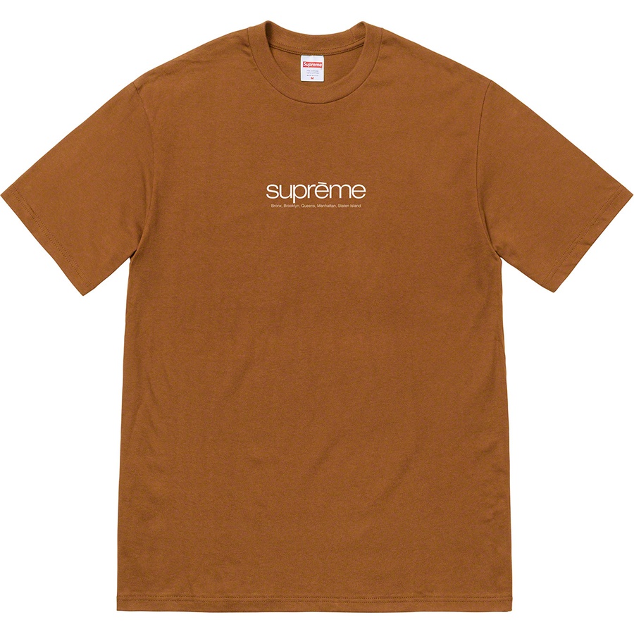 Supreme Five Boroughs Tee (SS21) - Brown - $38
