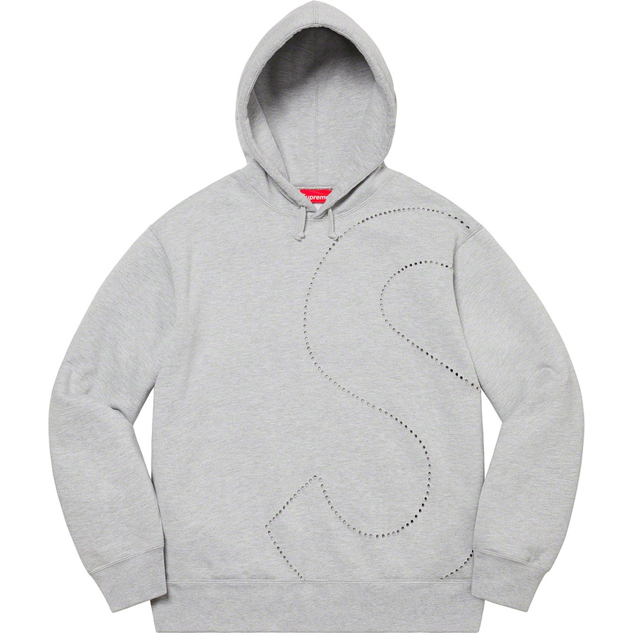 Supreme Laser Cut S Logo Hooded Sweatshirt (SS21) - Heather Grey - $158