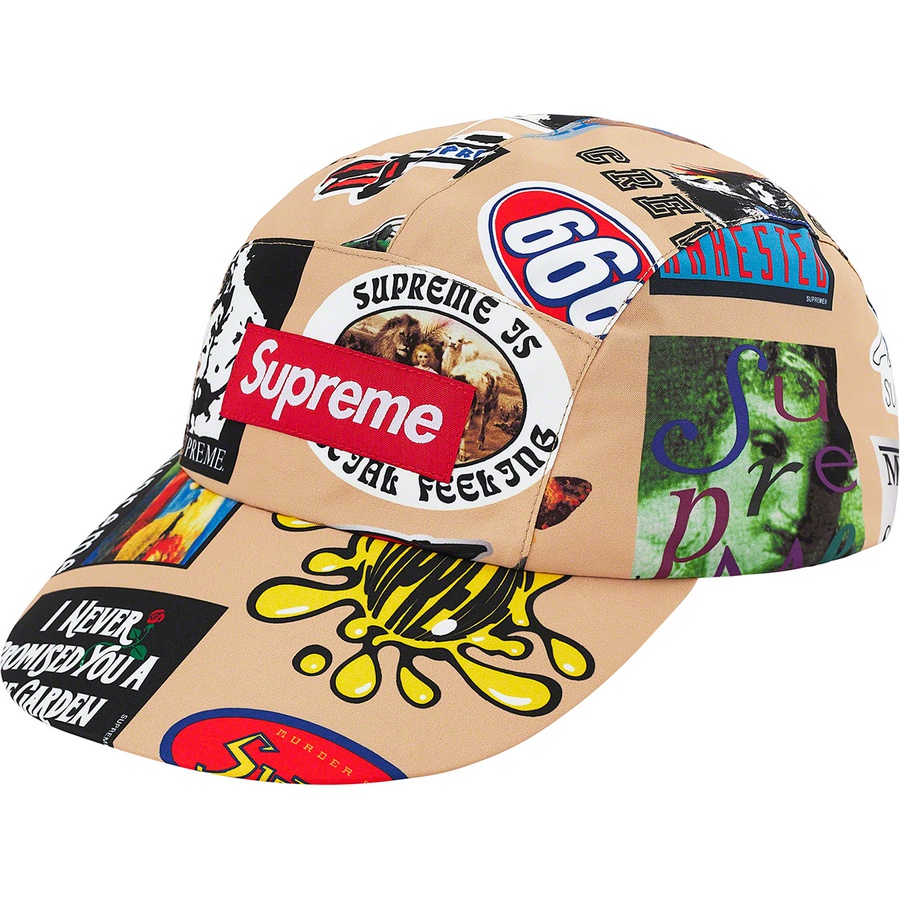 Supreme GORE-TEX Long Bill Camp Cap (SS21) - Tan Stickers - $60