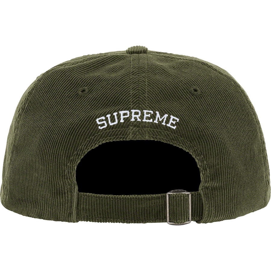 Supreme Fine Wale Corduroy S Logo 6-Panel (SS21) - Olive - $54