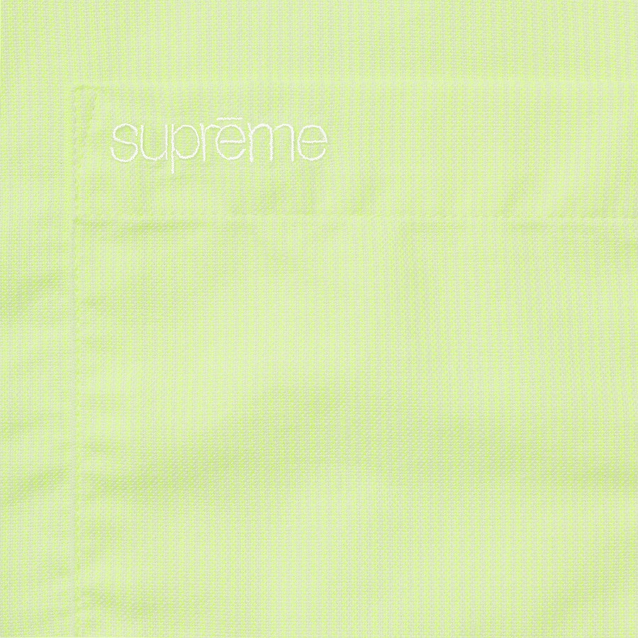 Supreme Stripe Oxford Shirt (SS21) - Fluorescent Yellow - $128