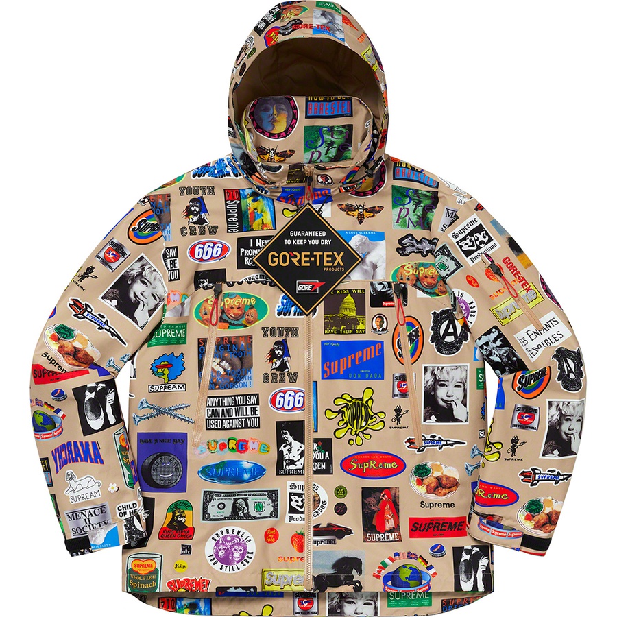 Supreme GORE-TEX Stickers Shell Jacket (SS21) - Tan - $398