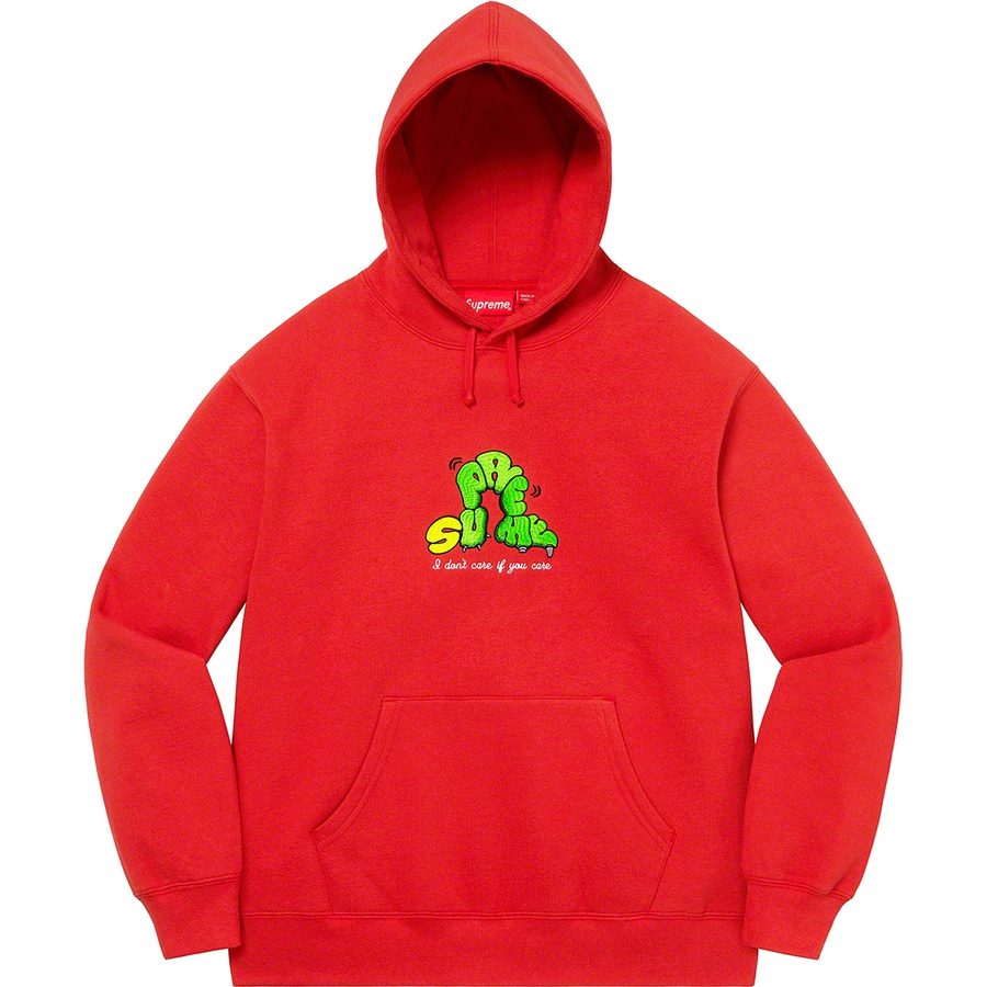 Supreme Don't Care Hooded Sweatshirt (SS21) - Burnt Red - $158