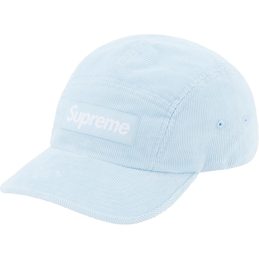 Supreme Fine Wale Corduroy Camp Cap (SS21) - Light Blue - $56