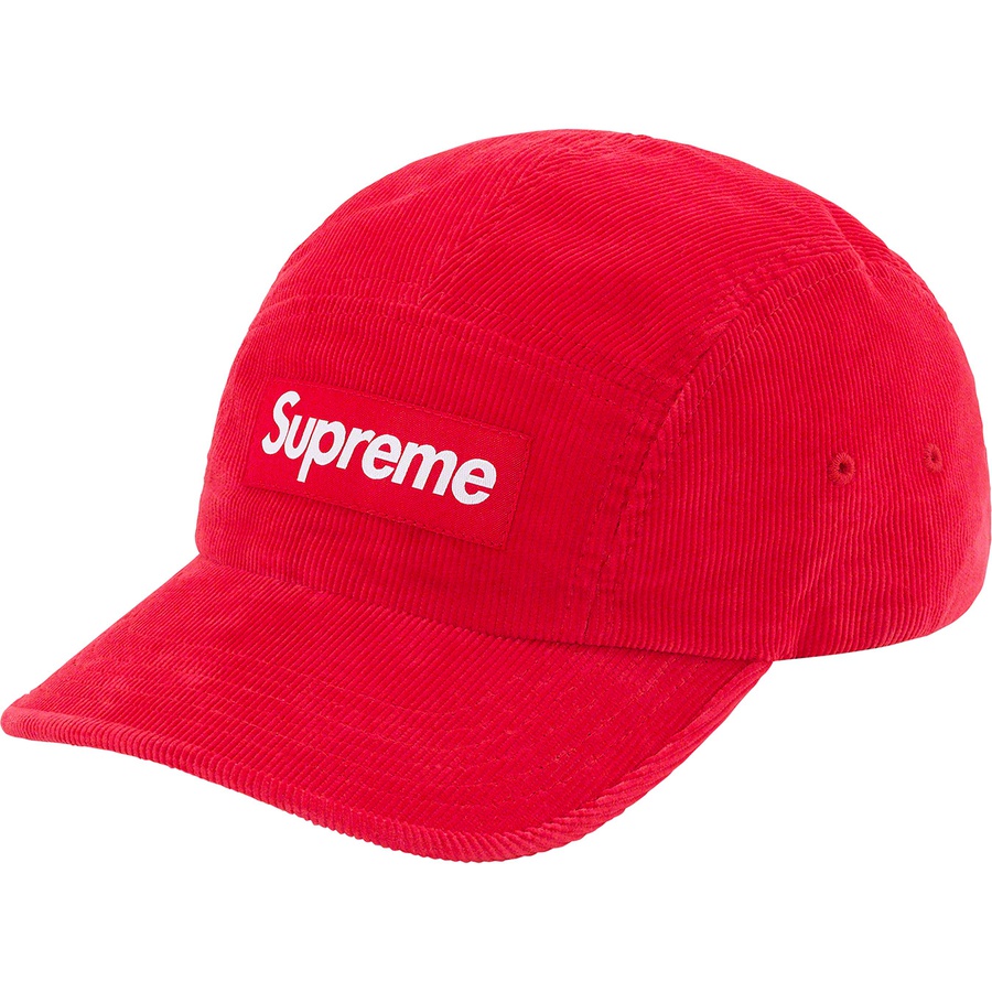Supreme Fine Wale Corduroy Camp Cap (SS21) - Red - $56