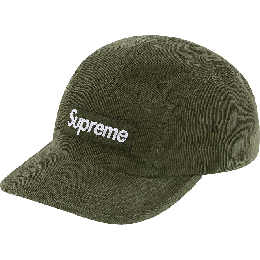 Supreme Fine Wale Corduroy Camp Cap (SS21) - Olive - $56