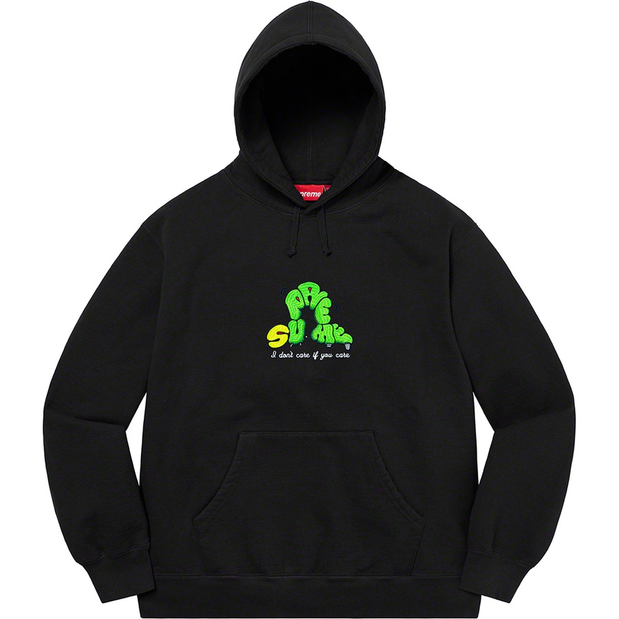 Supreme Don't Care Hooded Sweatshirt (SS21) - Black - $158
