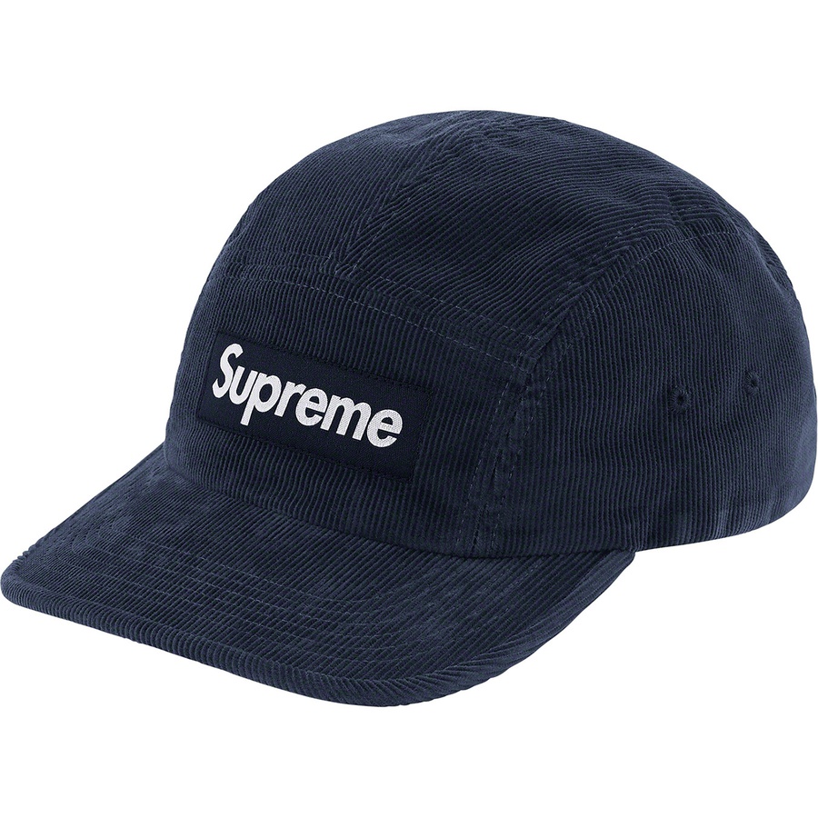 Supreme Fine Wale Corduroy Camp Cap (SS21) - Navy - $56