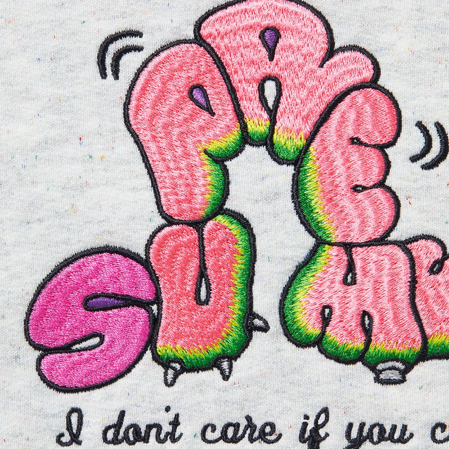 Supreme Don't Care Hooded Sweatshirt (SS21) - Heather Multi - $158