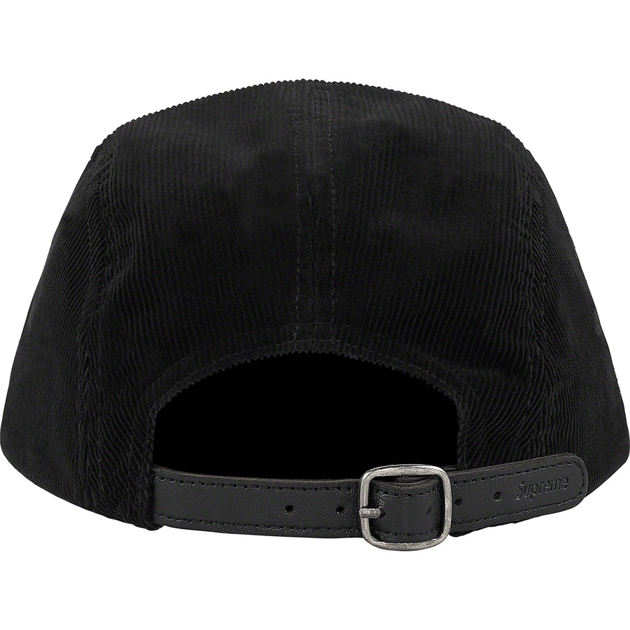 Supreme Fine Wale Corduroy Camp Cap (SS21) - Black - $56